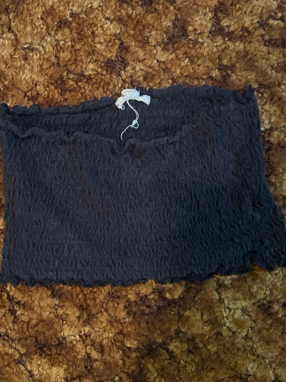 Black Smocked Tube Top